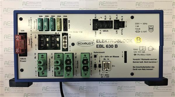 Schaudt Elektroblock EBL 630 Fuseboard with Integrated Charger