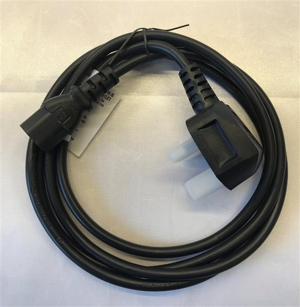 Straight IEC C13 'Kettle Connector' Power Cable (UK Mains Plug)
